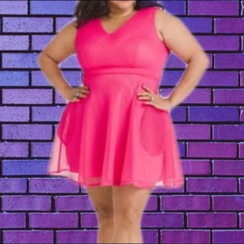 Hot pink cocktail dress from Lotus Designs.